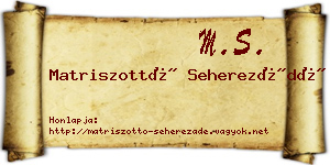 Matriszottó Seherezádé névjegykártya